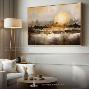 Modern Abstract Canvas landscape – styled in a modern room setting