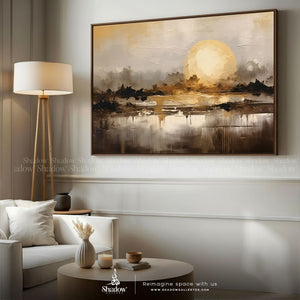 Modern Abstract Canvas landscape – styled in a modern room setting
