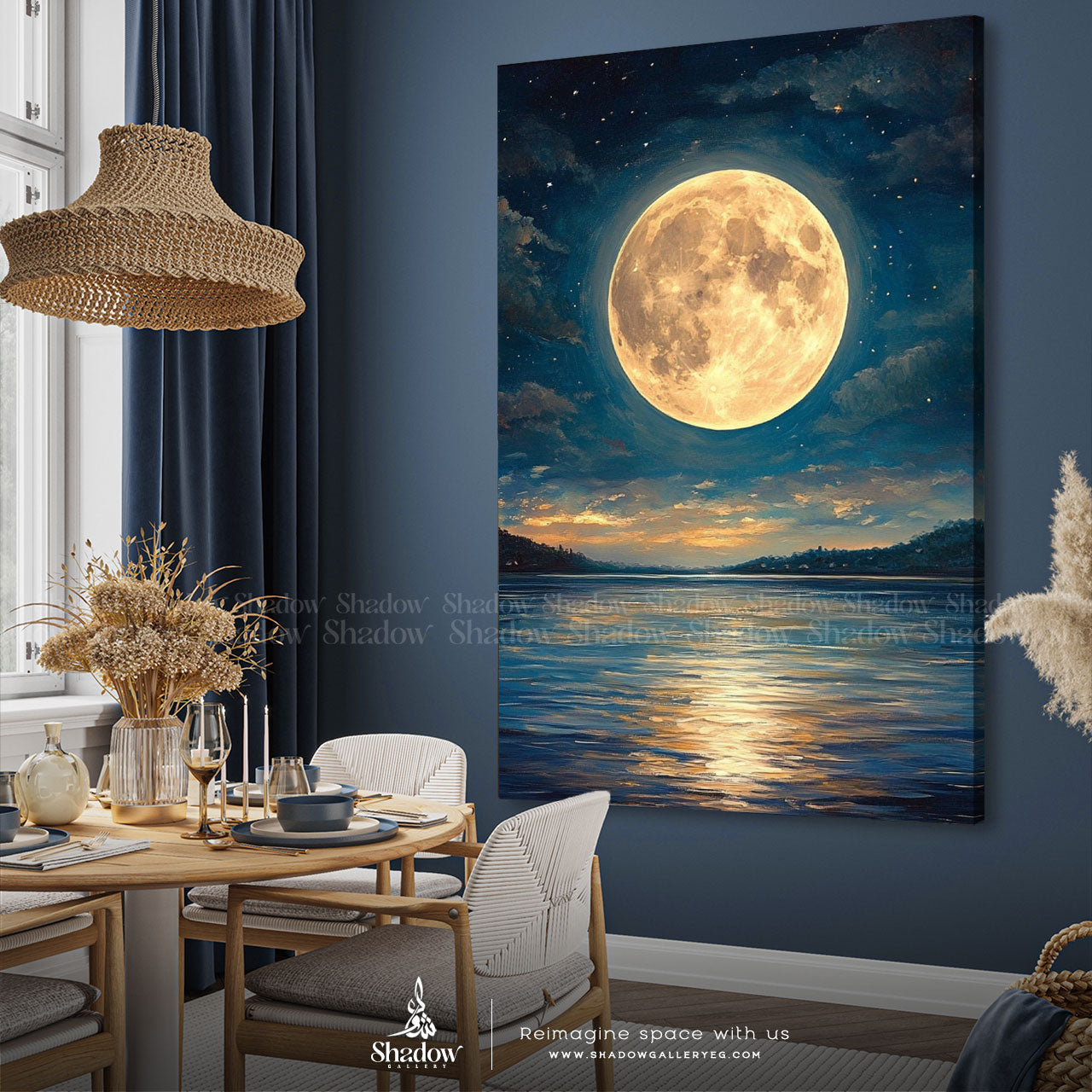 Moon Clouds Ocean Canvas Prints – premium framed canvas wall art