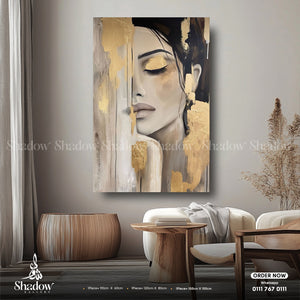 Abstract Golden Woman Wall Canvas or Frame – premium framed canvas wall art