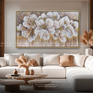 Abstract Flowers Wall Art Canvas Print – styled in a modern room setting