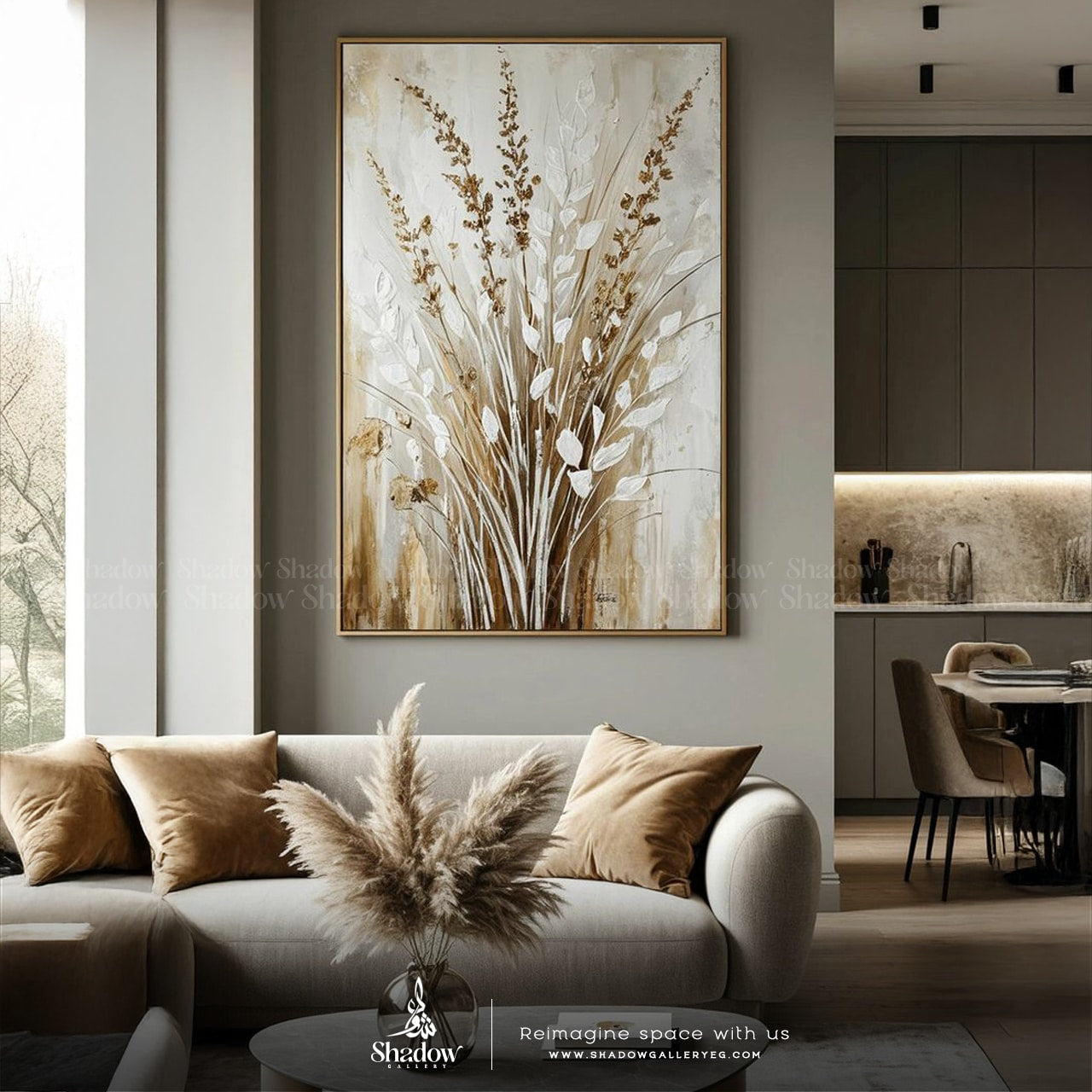 Brown Floral Wall Art – premium framed canvas wall art