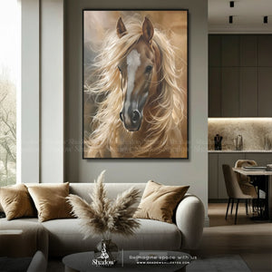Brown White, Large Portrait Artwork – premium framed canvas wall art