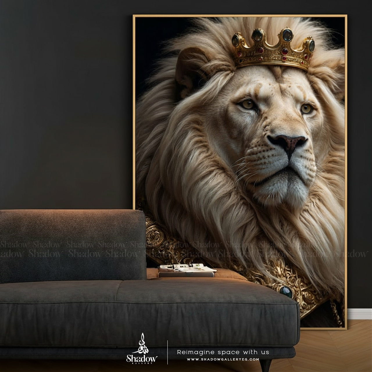 Crowned Lion Canvas Art | Lion King – premium framed canvas wall art