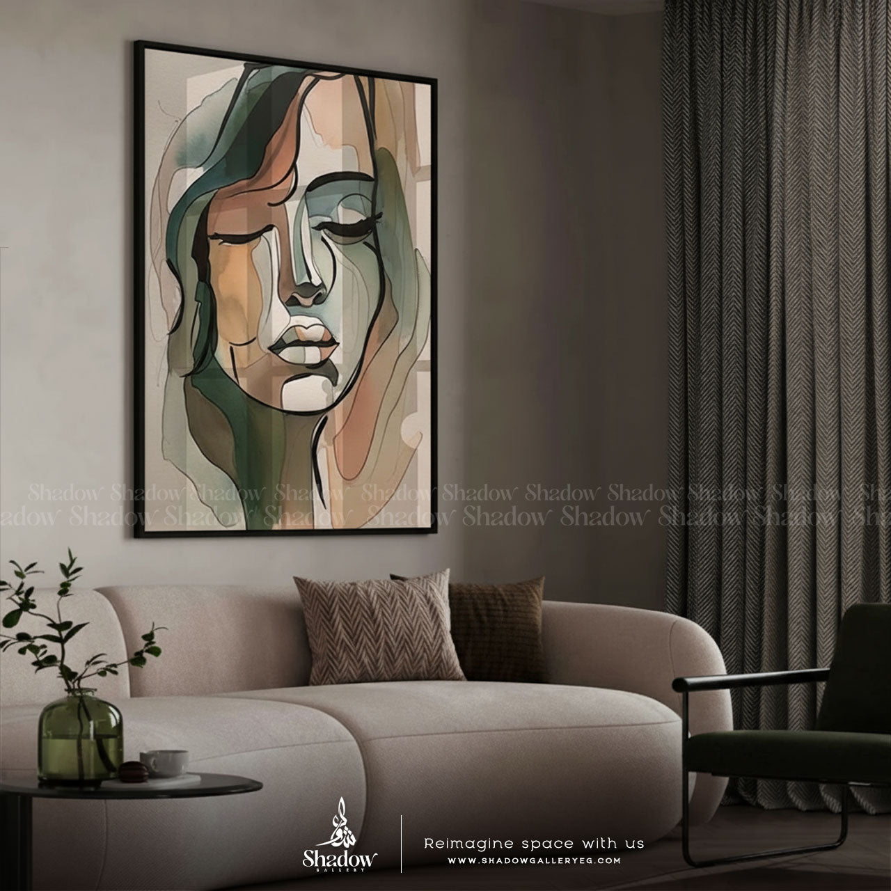 Abstract Watercolor Woman Print – premium framed canvas wall art