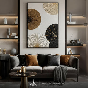 Minimalist Canvas Painting Elegance Abstract – close-up detail of frame and canvas texture
