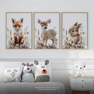 Safari Animals Nursery Canvas Wall Prints – close-up detail of frame and canvas texture
