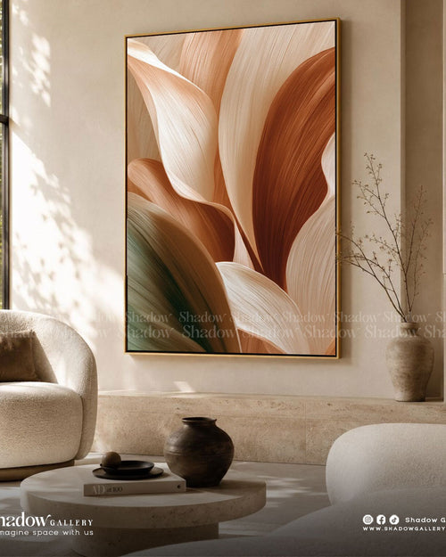 Abstract Textured Botanical Canvas Art | Shadow Gallery