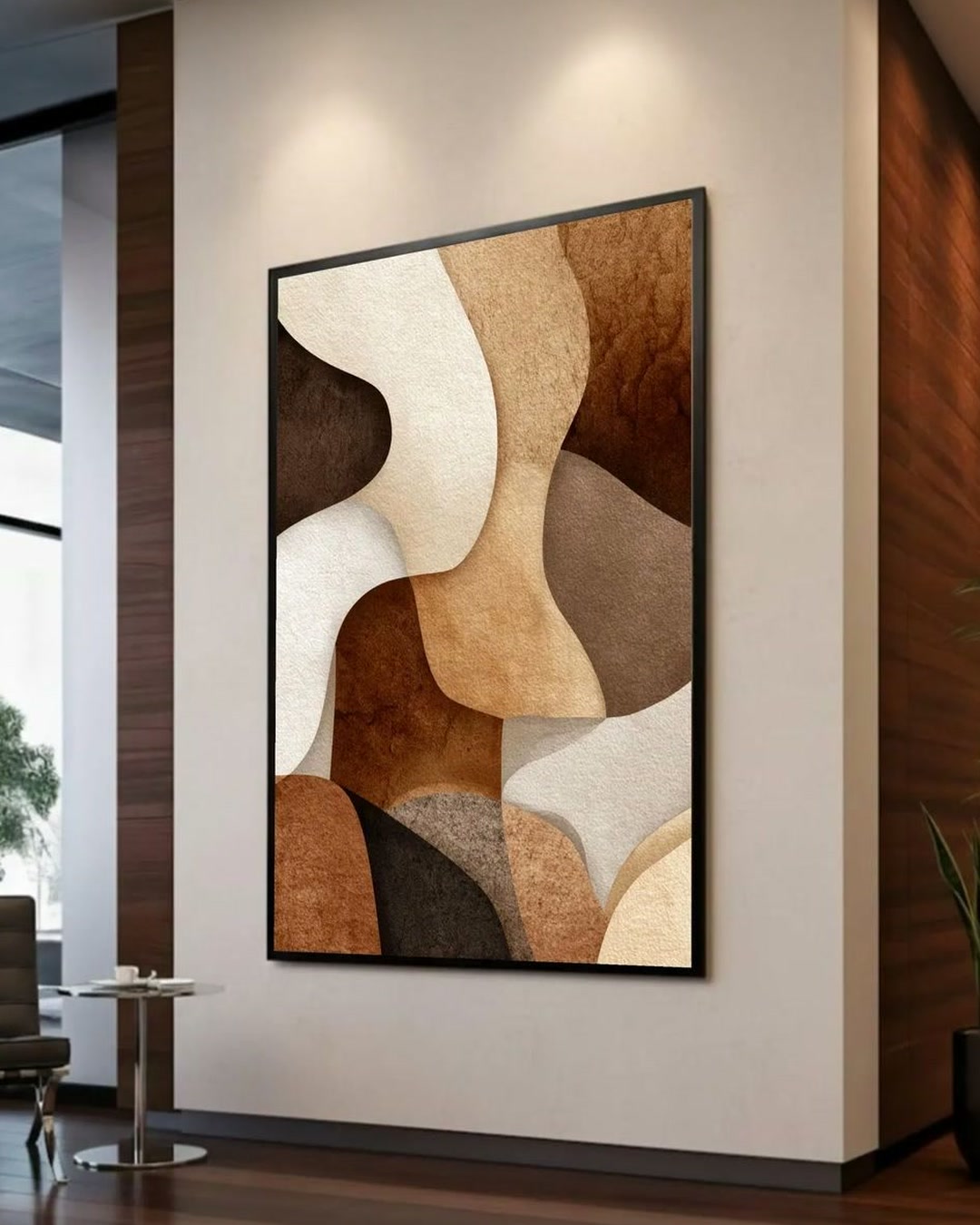 Abstract Earth Tone Geometric Canvas Art