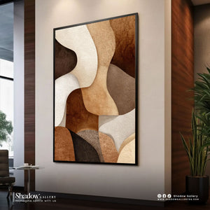 Abstract Earth Tone Geometric Canvas Art – premium framed canvas wall art