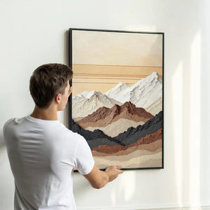 Modern Neutral Mountain Set of 3 – styled in a modern room setting