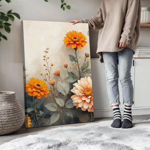 Elegant Floral Wall Art Set of 3 – styled in a modern room setting