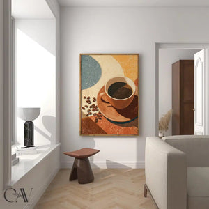 Coffee Black Americano Poster Coffee – close-up detail of frame and canvas texture