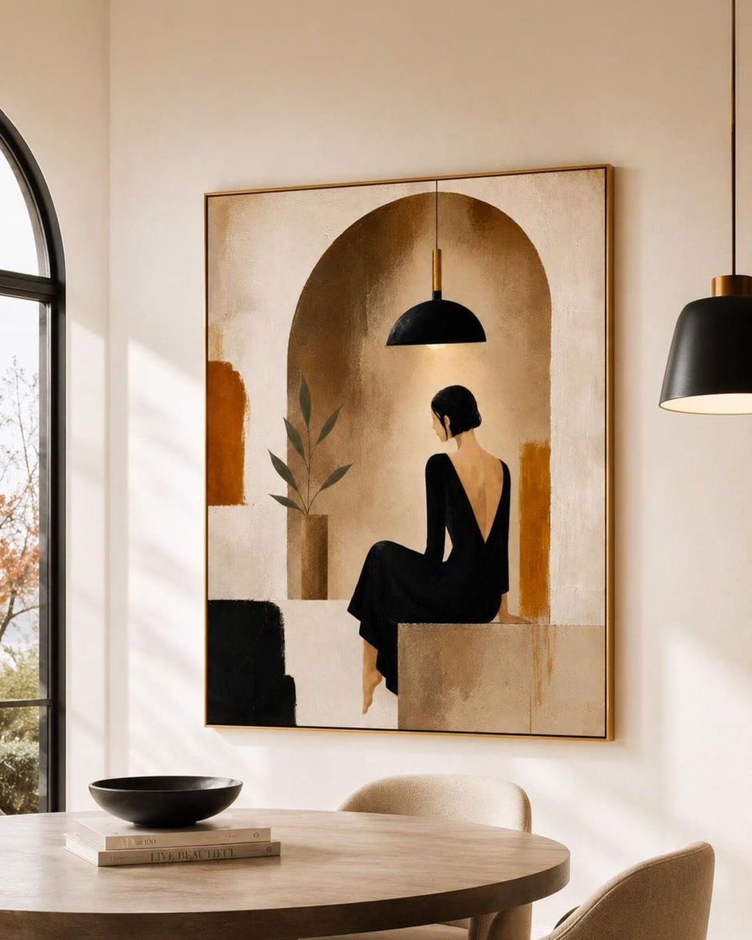 Minimalist Woman Arched Doorway Canvas Art