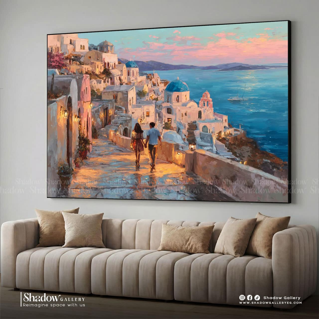 Santorini Sunset Canvas Art Print – premium framed canvas wall art
