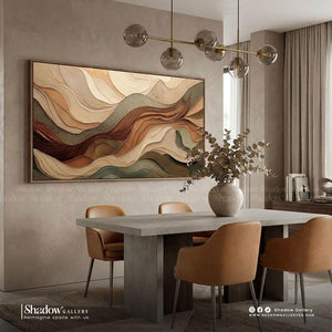 Abstract Earthy Tone Landscape Wall Art – premium framed canvas wall art