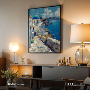 Santorini Blue Ocean – styled in a modern room setting