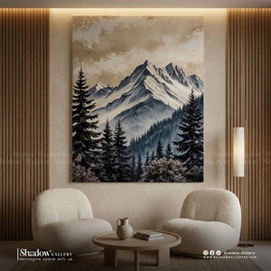 Vintage Mountain Landscape Canvas Print – premium framed canvas wall art