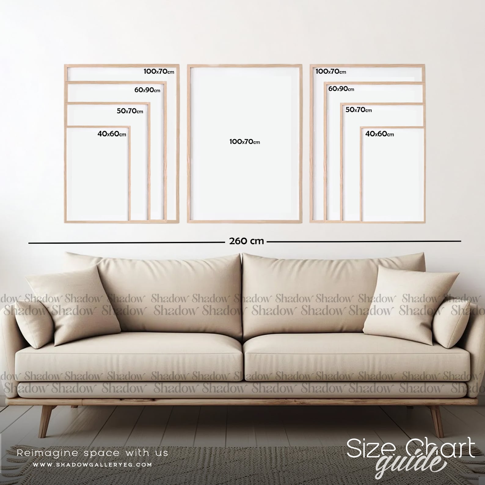 Set of 3 Quls Framed Islamic Wall Art – styled in a modern room setting
