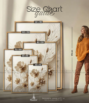 Brown Floral Wall Art – styled in a modern room setting