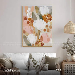 The Abstract Bloom - Vertical Floral Painting – premium framed canvas wall art