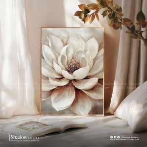 The Serene Magnolia - 3D Textured White Flower Wall Art – premium framed canvas wall art
