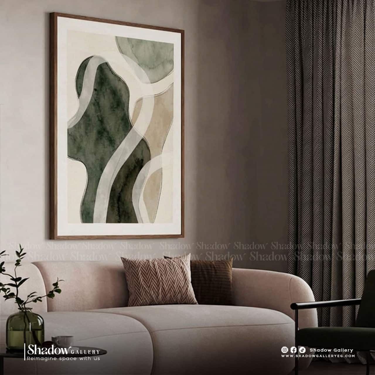 Abstract Green Wall Art – premium framed canvas wall art
