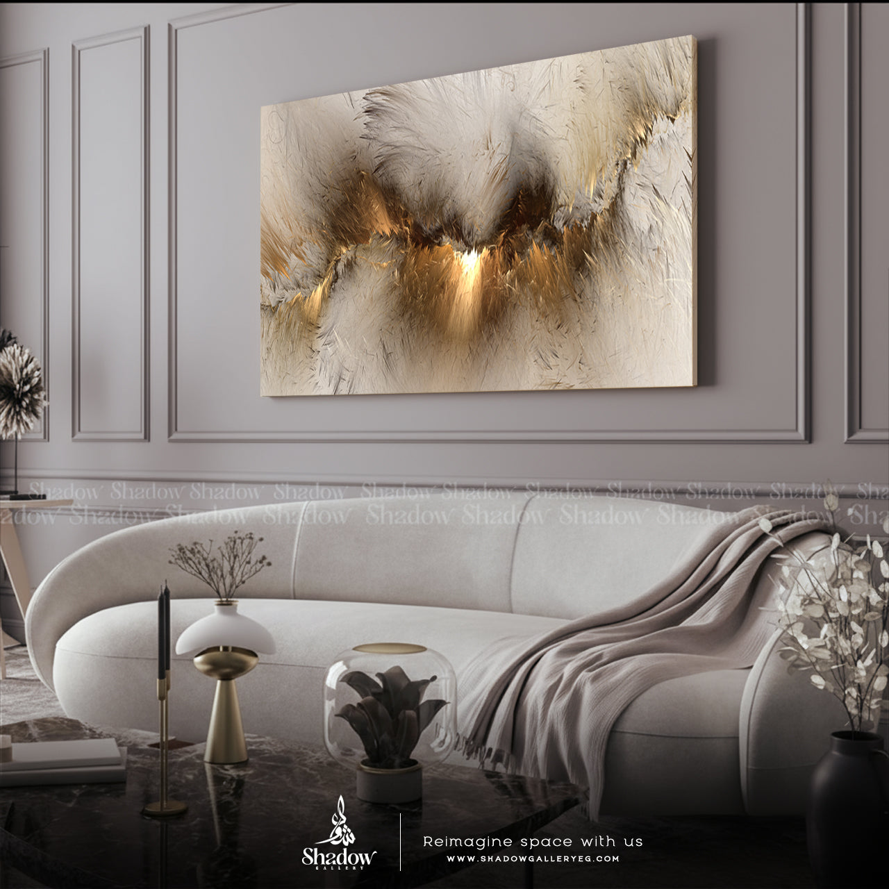 Modern Gold Abstract Canvas Print – premium framed canvas wall art