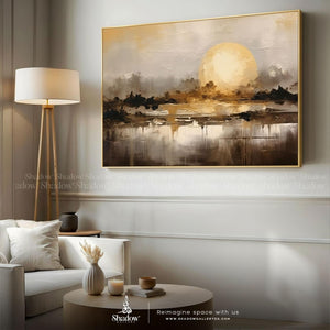 Modern Abstract Canvas landscape – styled in a modern room setting
