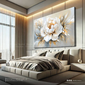 Delicate Flower in Soft Hues Wall Frame – premium framed canvas wall art