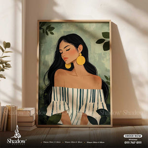 Minimalist Boho Girl Wall Art - Modern Decor‏ – premium framed canvas wall art