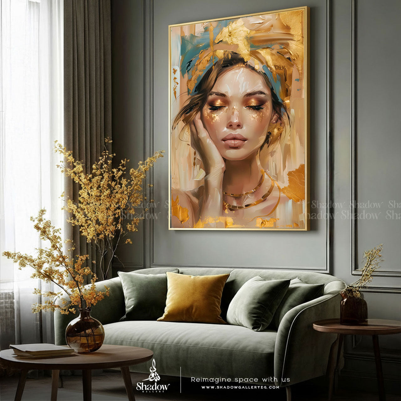 An Abstract Portrait of a Beautiful Lady – premium framed canvas wall art