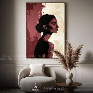 Contemporary Wall Artwork Woman Portrait – premium framed canvas wall art