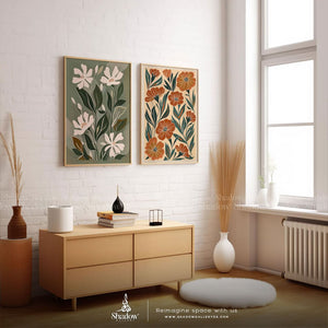 Autumn Leaves Oil Painting Print: Rustic Fall Wall Art – premium framed canvas wall art