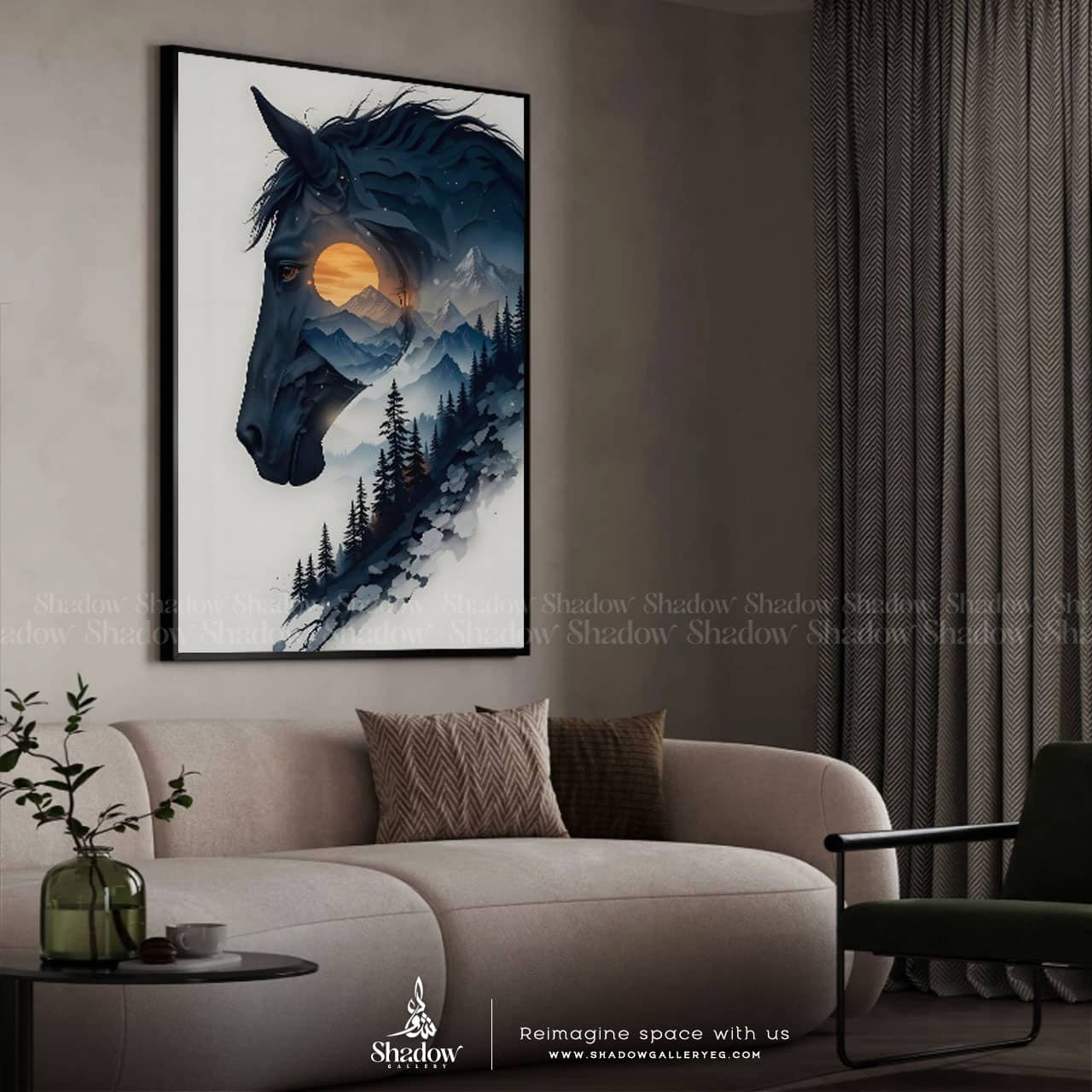 Horse Mountain Landscape Canvas wall Art – premium framed canvas wall art