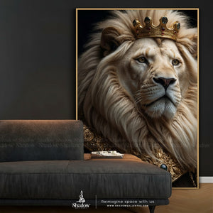 Crowned Lion Canvas Art | Lion King – premium framed canvas wall art
