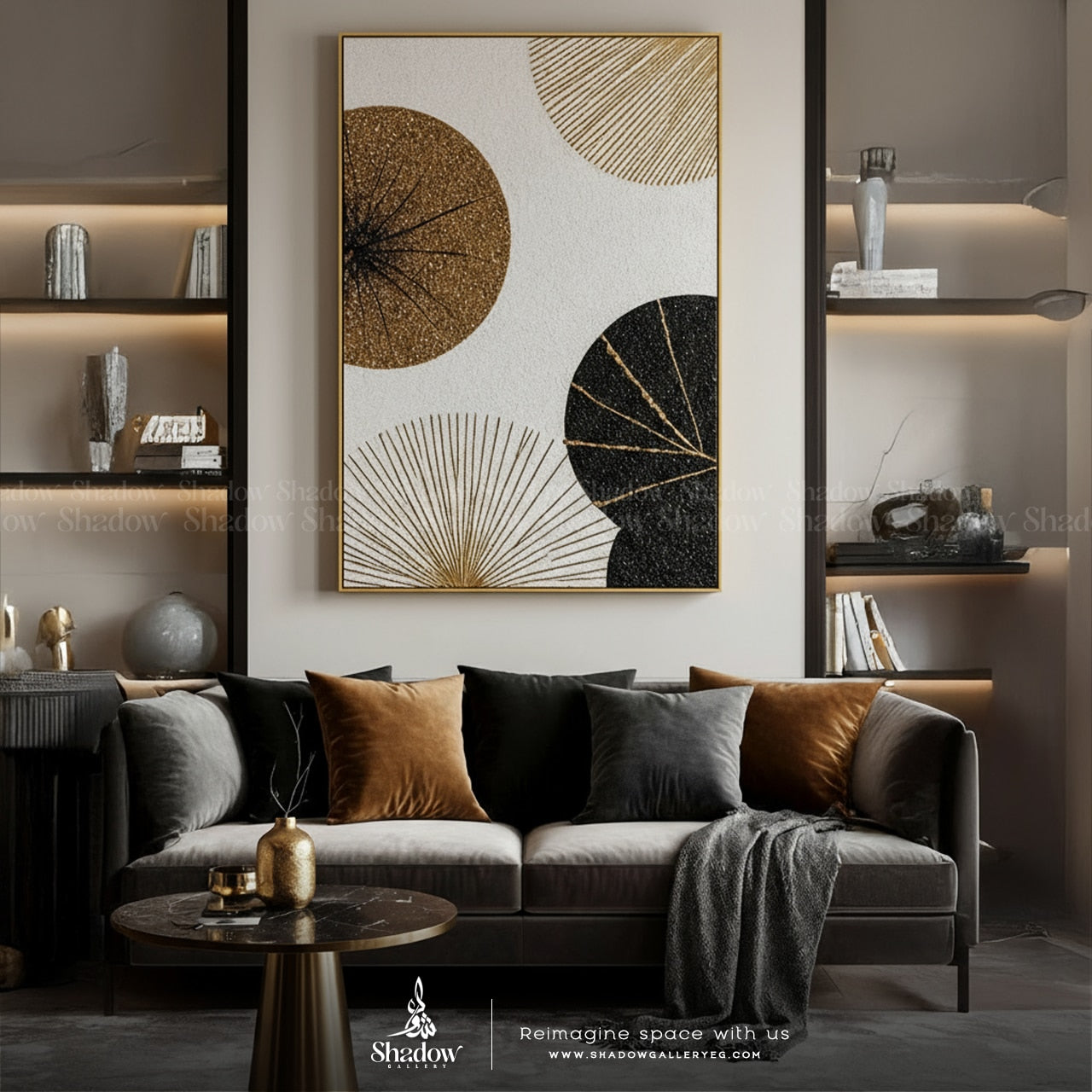 Minimalist Canvas Painting Elegance Abstract – styled in a modern room setting