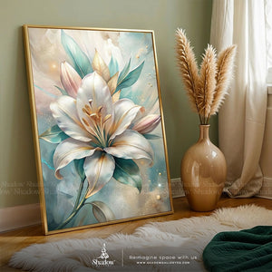 Elegant Lily Blooms Wall Art – premium framed canvas wall art