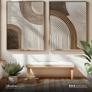 Modern Textured Arch Wall Art - 2 Piece Set – premium framed canvas wall art