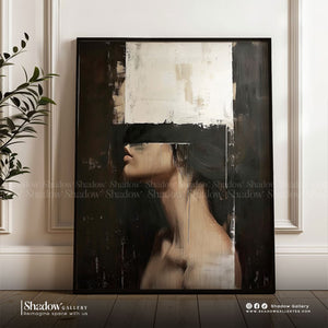 Mysterious Woman Abstract Wall Art - Large Framed Portrait – premium framed canvas wall art