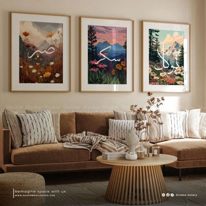 3-Pieces Islamic Frames Set – Motivation Set – close-up detail of frame and canvas texture