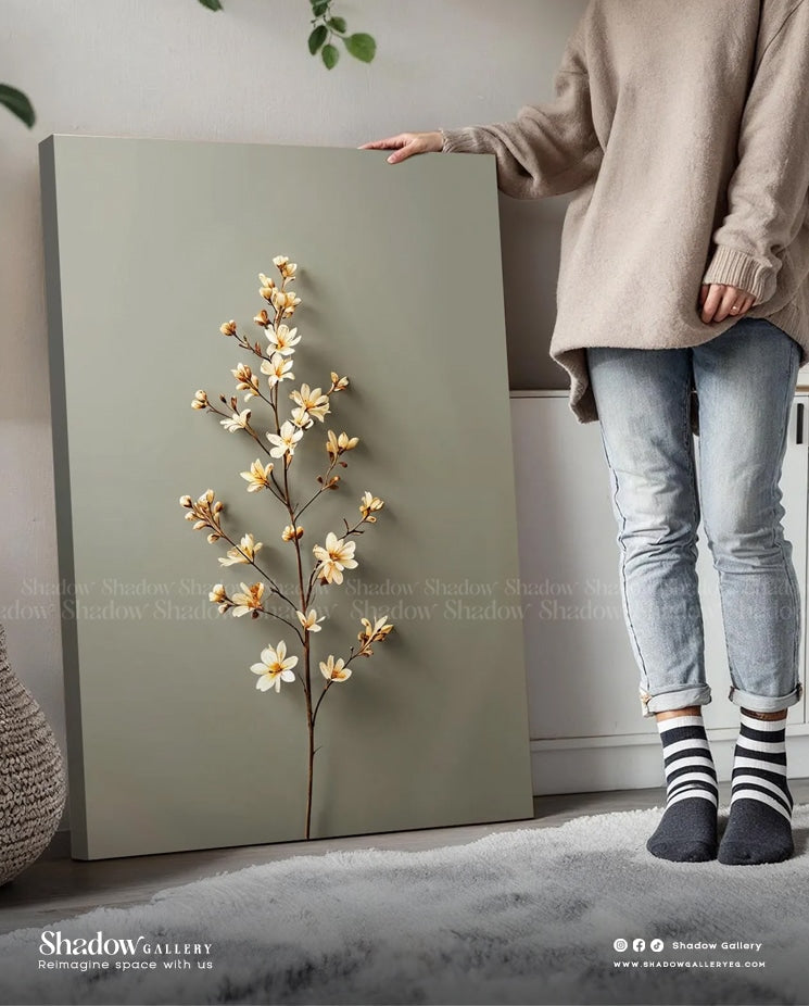Minimalist Botanical Triptych | Neutral Floral 3-Piece Set | Shadow Gallery