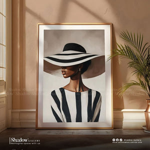 The Monochrome Muse l Large Black & White Fashion Portrait l Shadow Gallery – premium framed canvas wall art