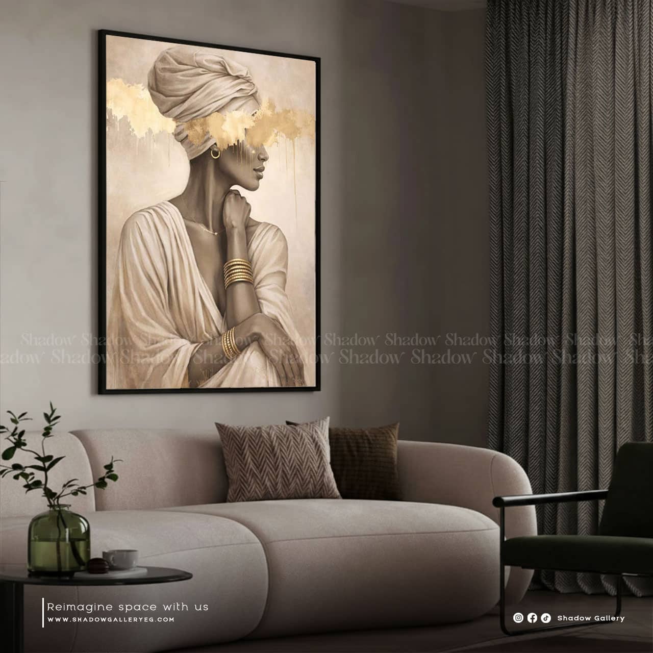 Elegant African Portrait Wall Art – premium framed canvas wall art