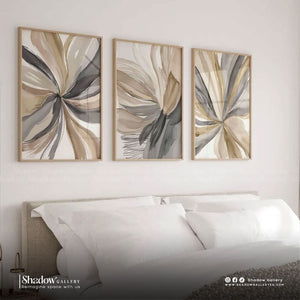 Neutral Abstract Triptych Wall Art (3-Piece Set) – premium framed canvas wall art