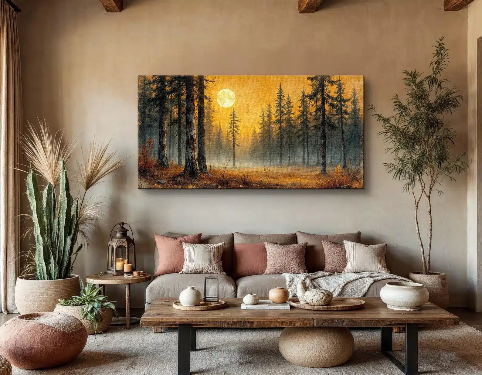 Twilight Forest Wall Art, – styled in a modern room setting