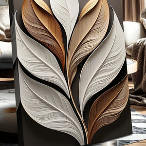 Elegant Leaf Wall Art | Abstract Leaf Canvas – styled in a modern room setting