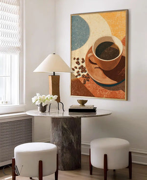 Coffee Black Americano Poster Coffee – styled in a modern room setting