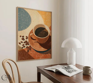 Coffee Black Americano Poster Coffee – styled in a modern room setting