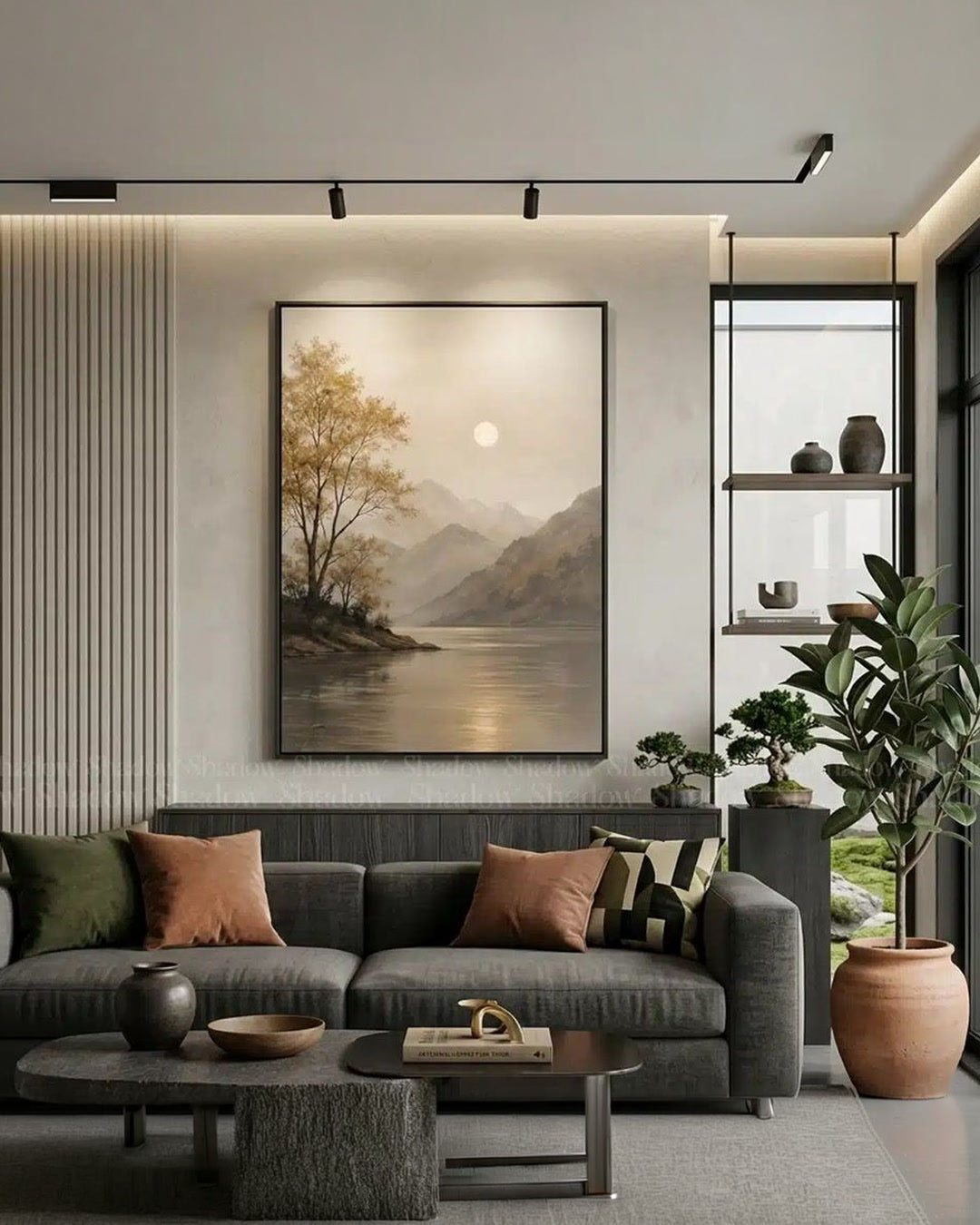 Luxury Dining Room Statement Art | Minimalist Mountain Landscape